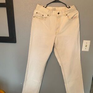L.L. Bean Women's Straight Leg Jeans - Cream Cotton